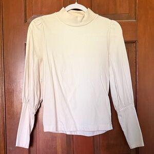 Chic Cream Long Sleeve Women's Top